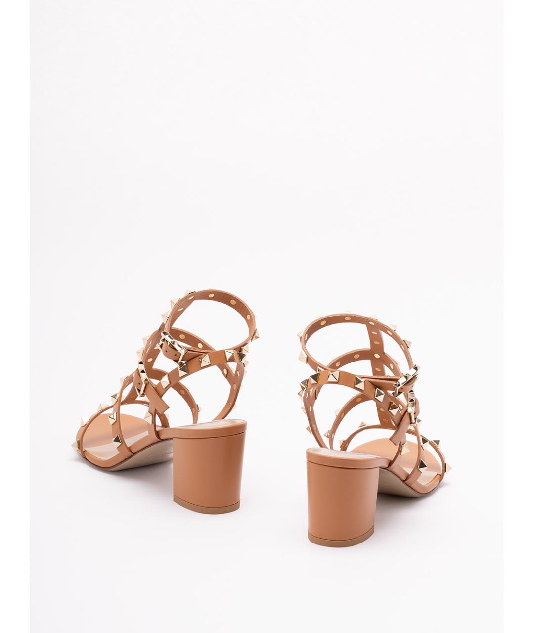 VALENTINO Коричневые кожаные сандалии, фото 3