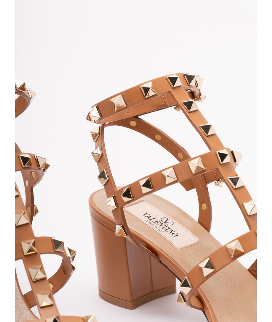 VALENTINO Коричневые кожаные сандалии, фото 5