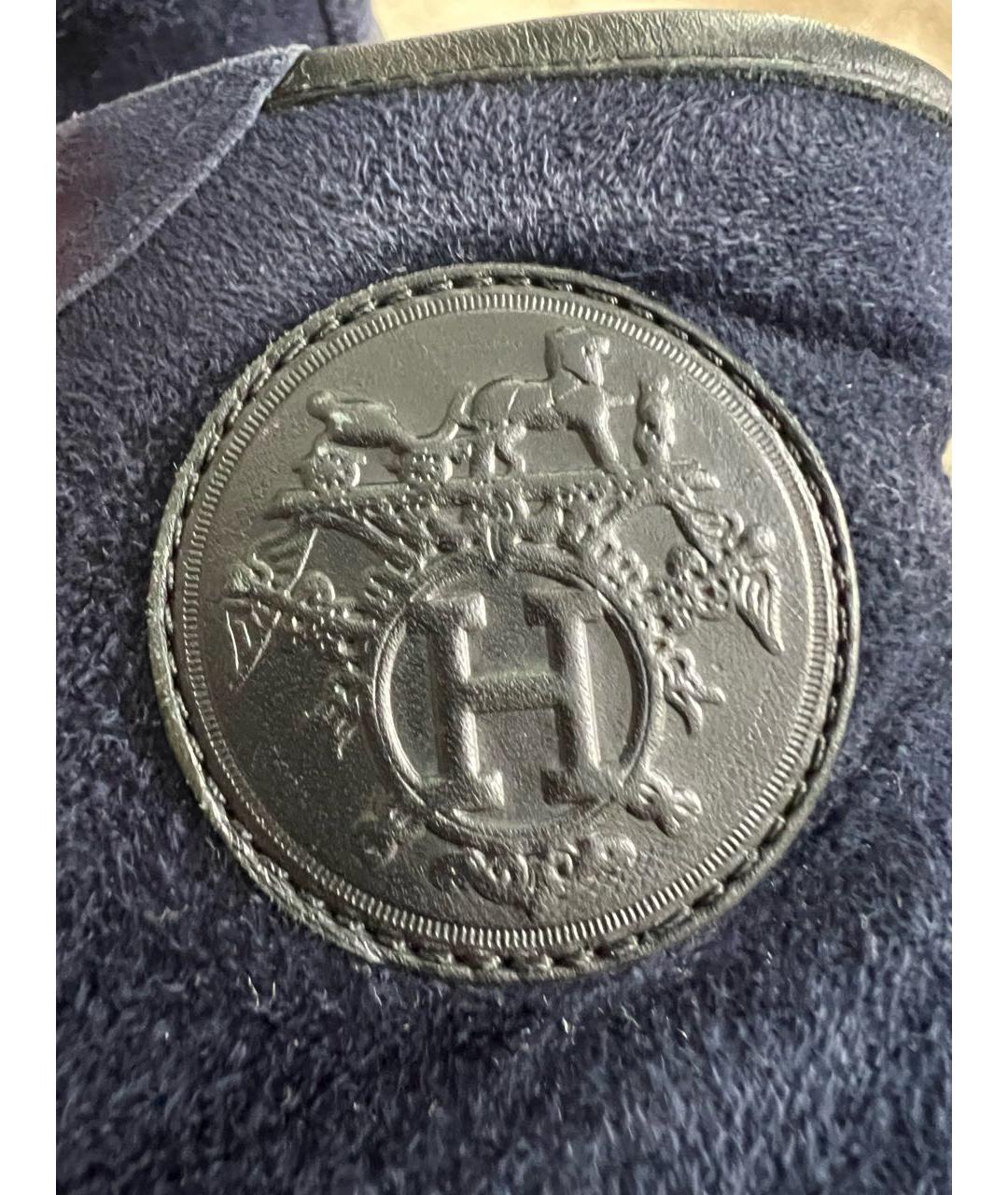 HERMES Темно-синие замшевые ботинки, фото 7