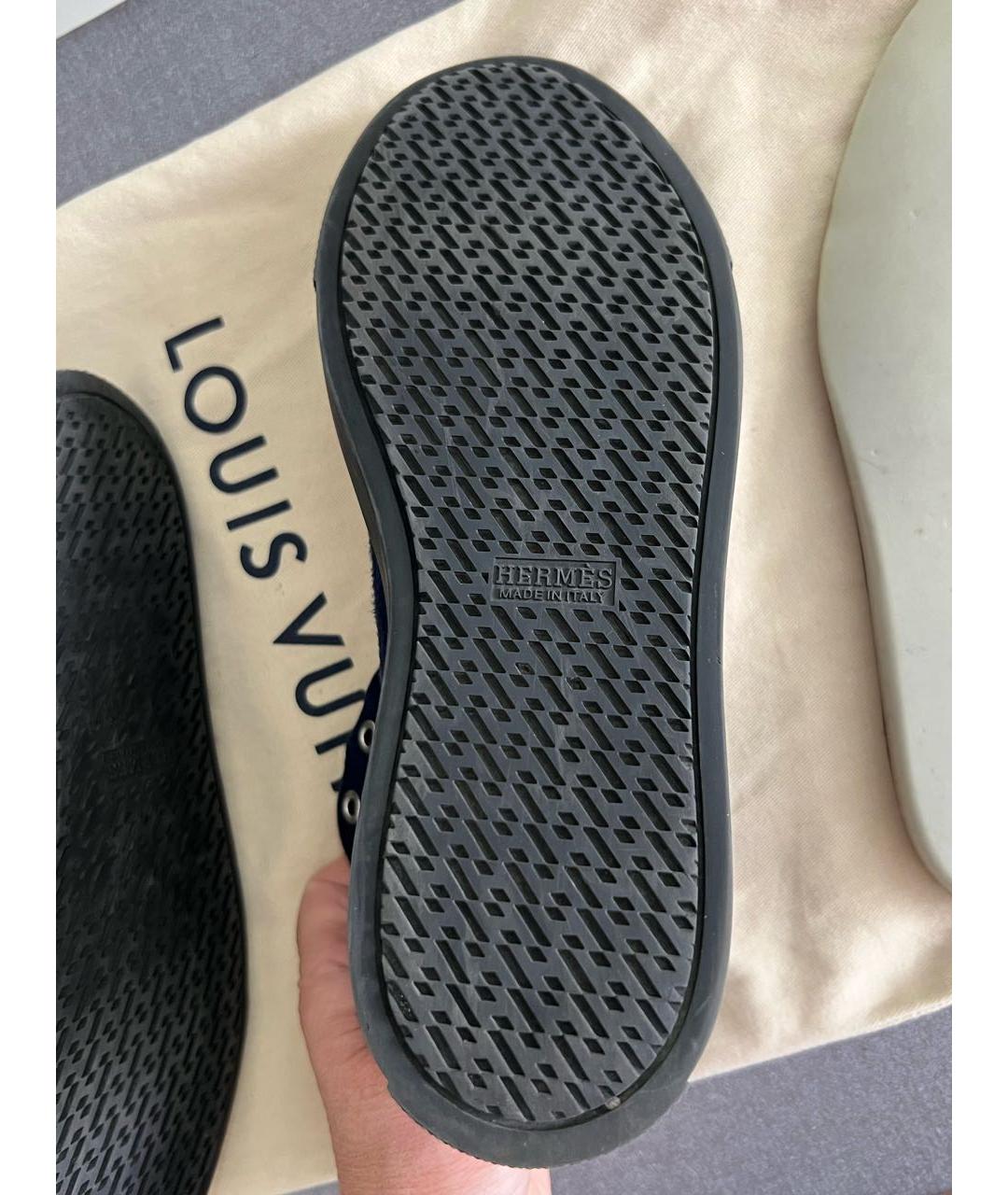 HERMES Темно-синие замшевые ботинки, фото 6