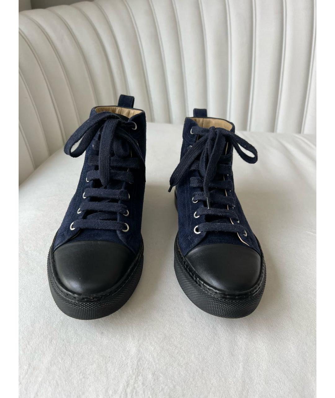 HERMES Темно-синие замшевые ботинки, фото 2