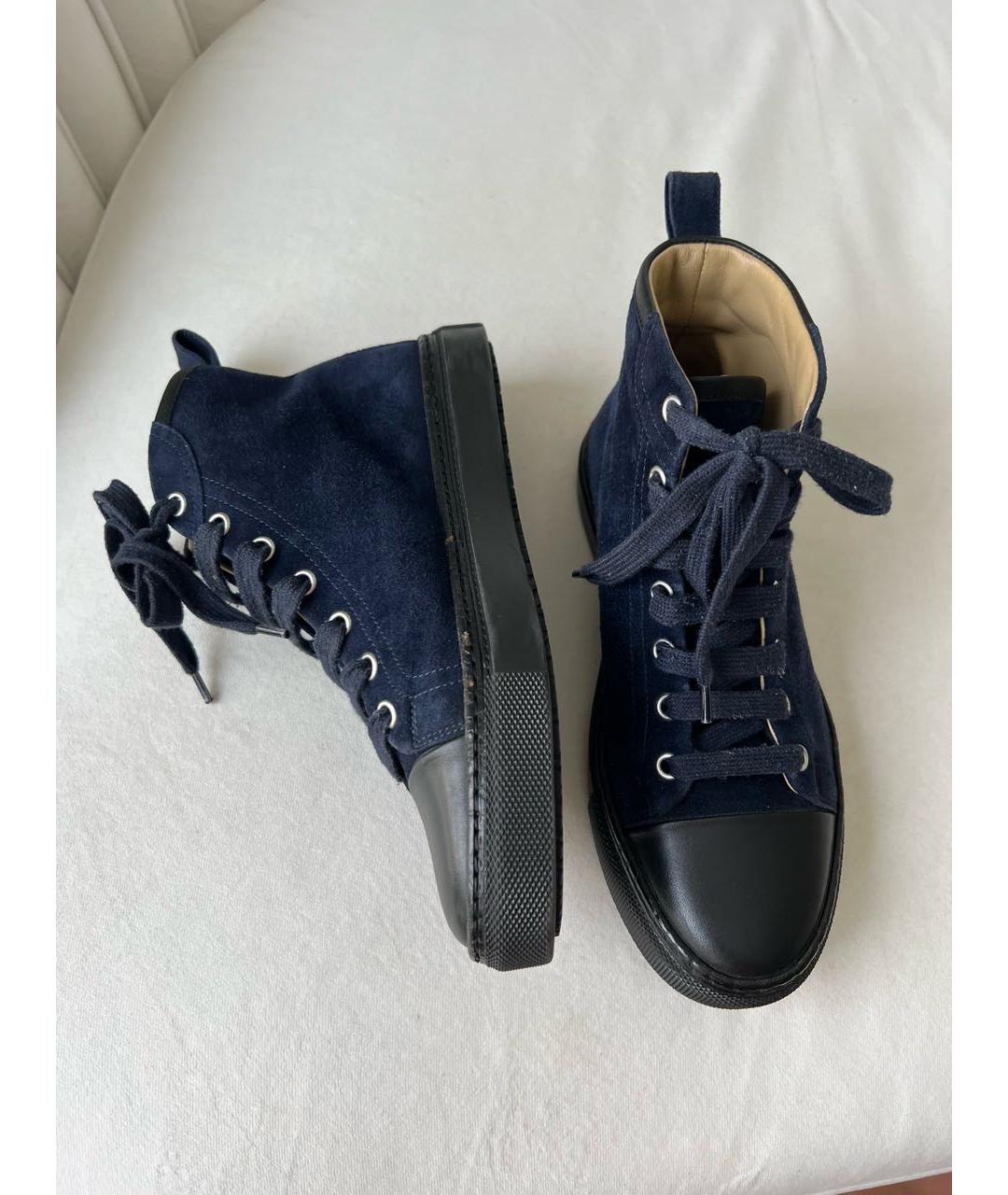 HERMES Темно-синие замшевые ботинки, фото 3