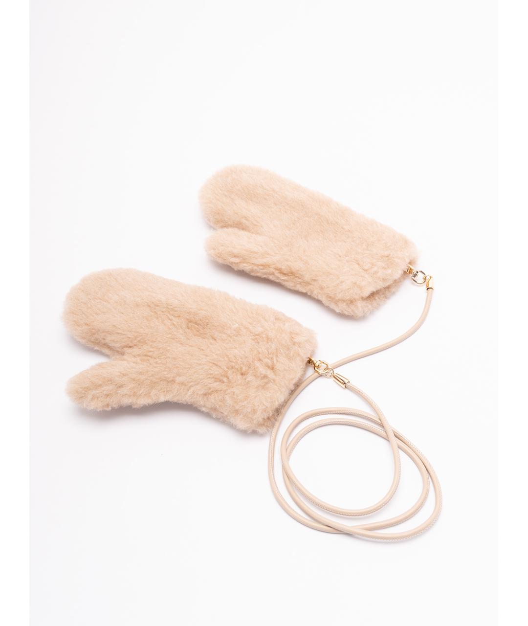 MAX MARA Розовые шерстяные варежки, фото 4