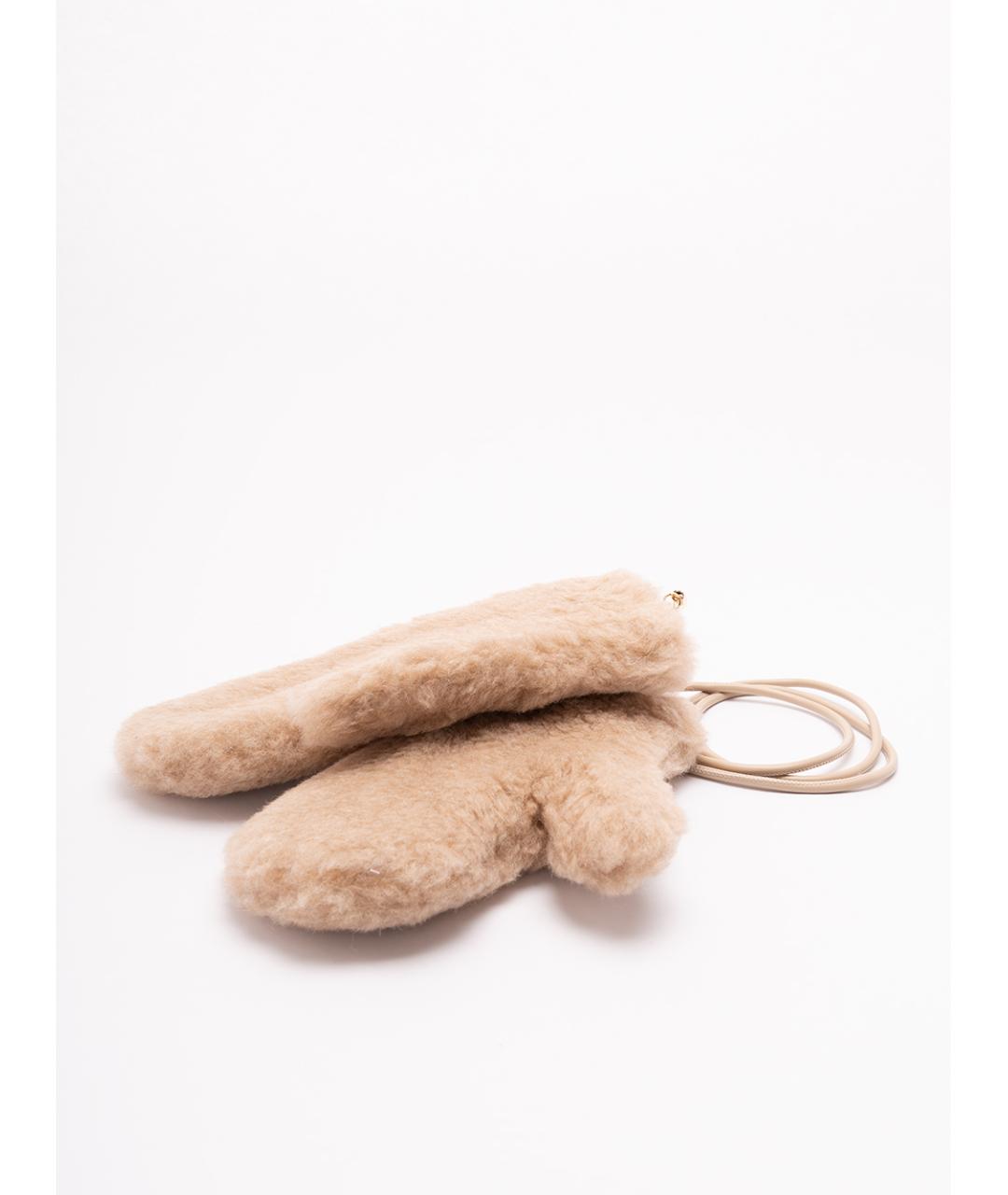 MAX MARA Розовые шерстяные варежки, фото 3