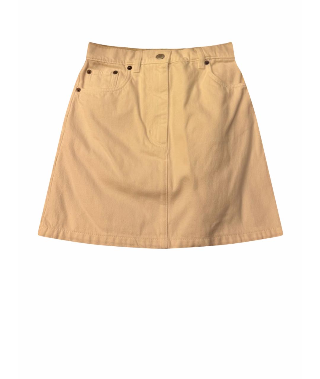 PRADA Белая хлопковая юбка мини, фото 1