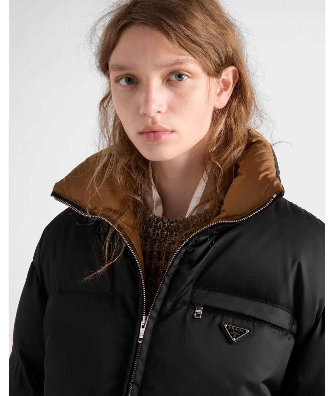 PRADA Черный полиэстеровый пуховик, фото 3