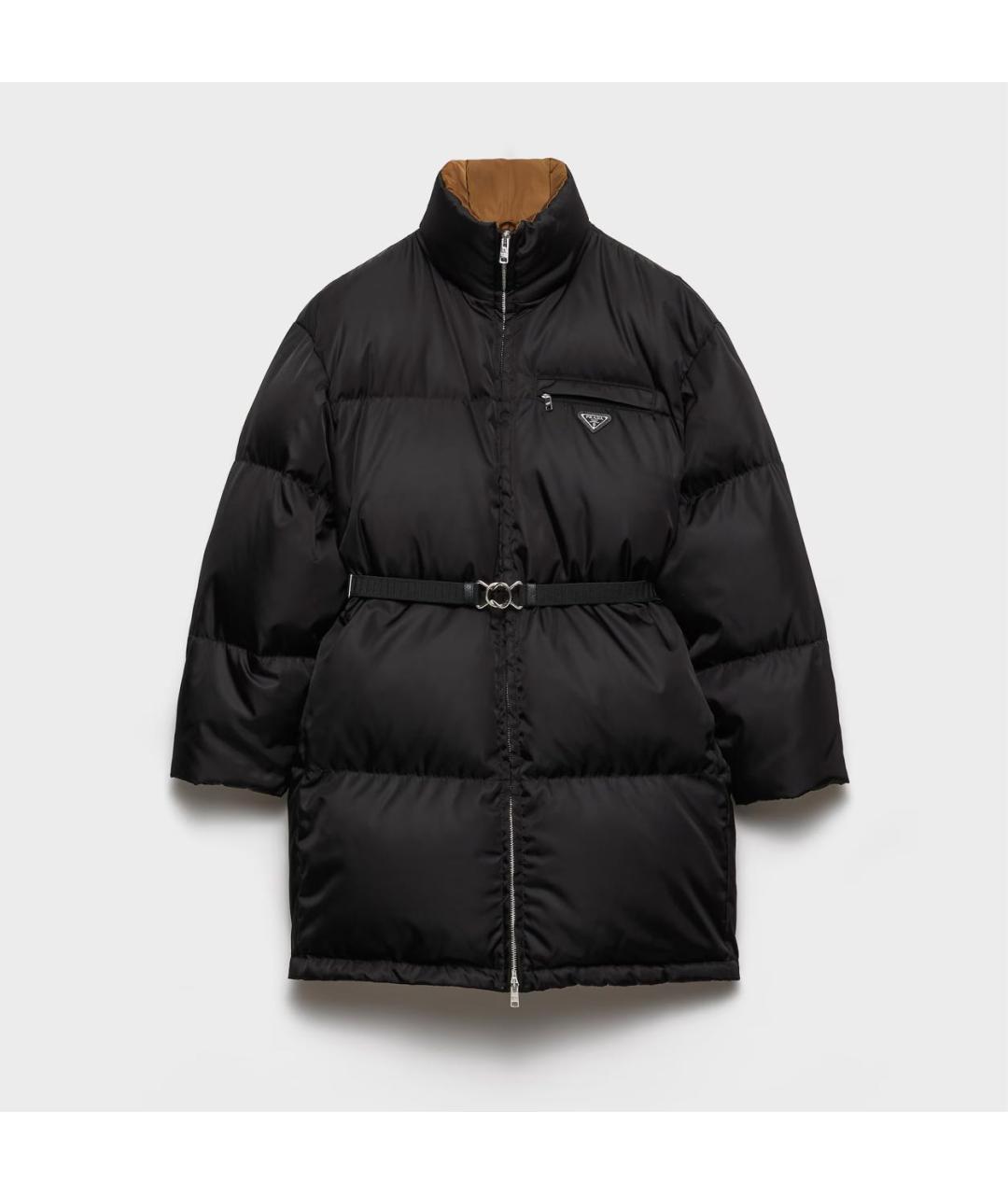 PRADA Черный полиэстеровый пуховик, фото 7