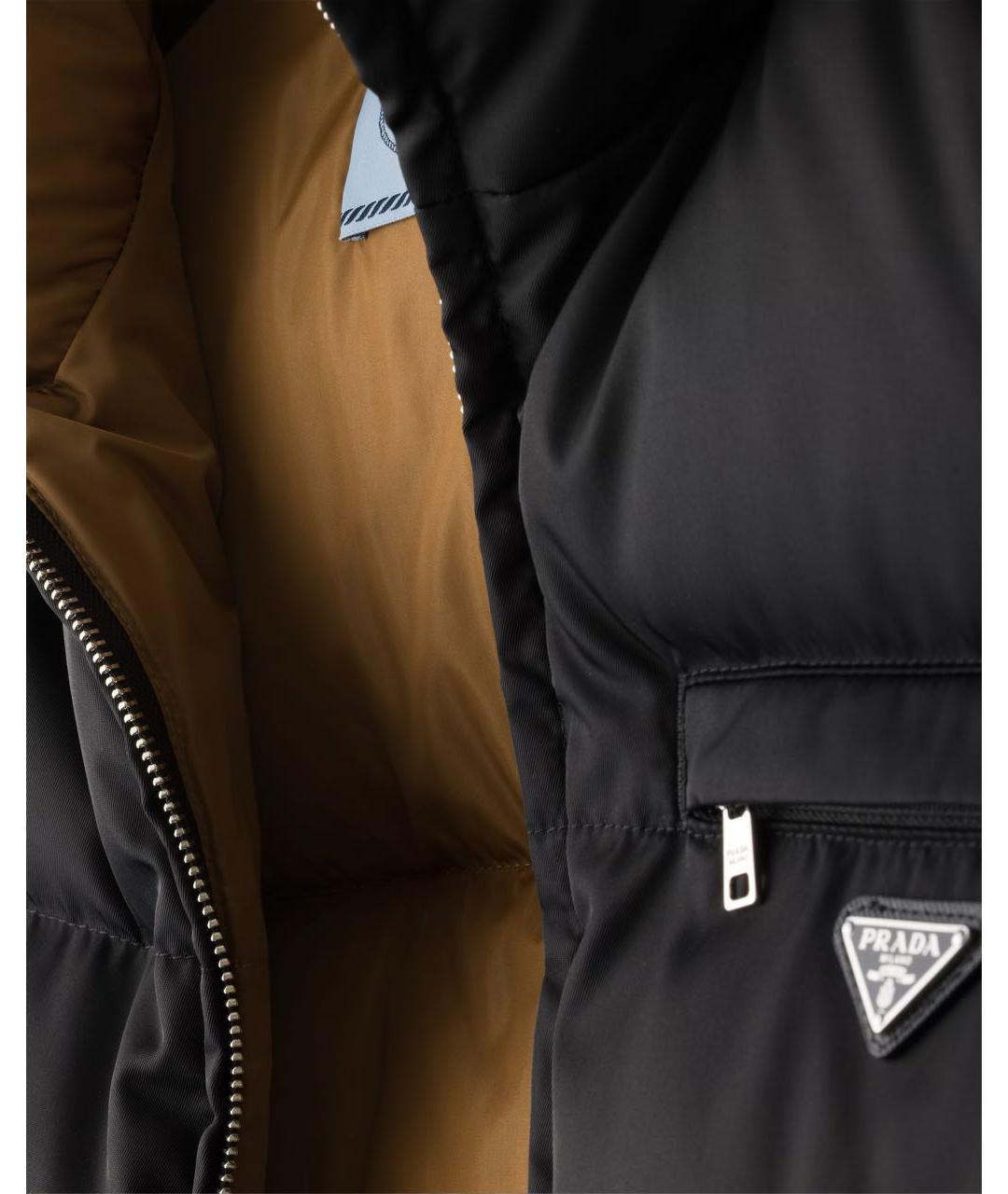 PRADA Черный полиэстеровый пуховик, фото 6