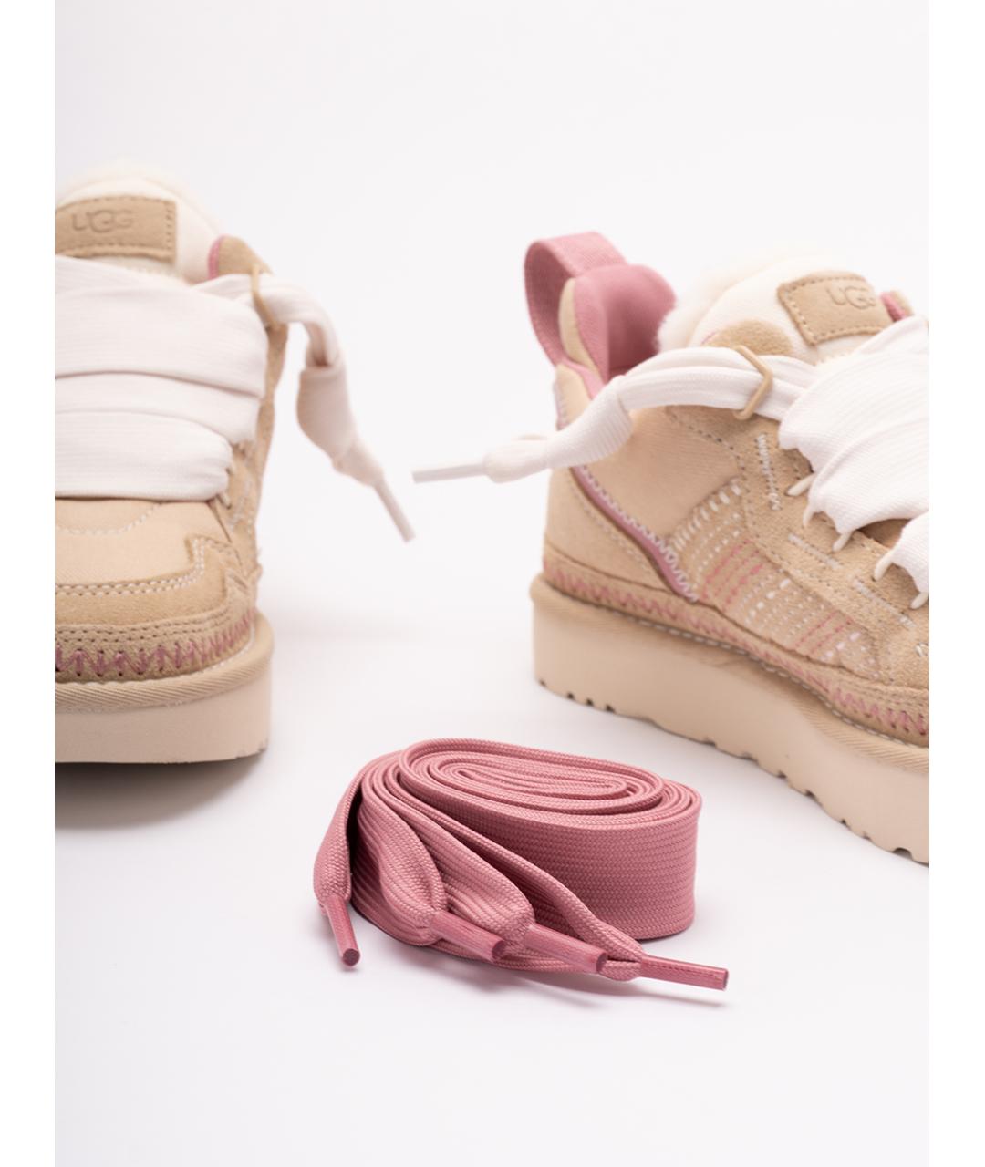 UGG AUSTRALIA Бежевые кожаные кроссовки, фото 5