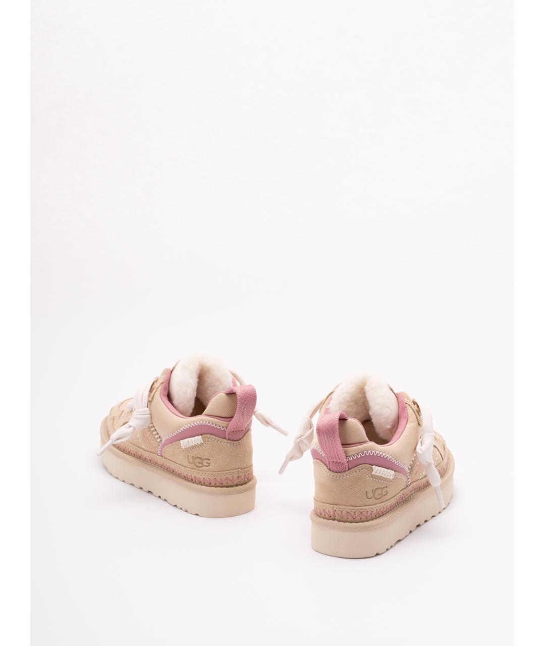UGG AUSTRALIA Бежевые кожаные кроссовки, фото 3