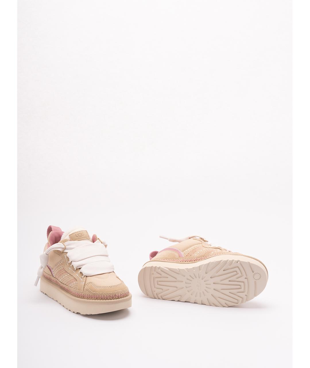 UGG AUSTRALIA Бежевые кожаные кроссовки, фото 4