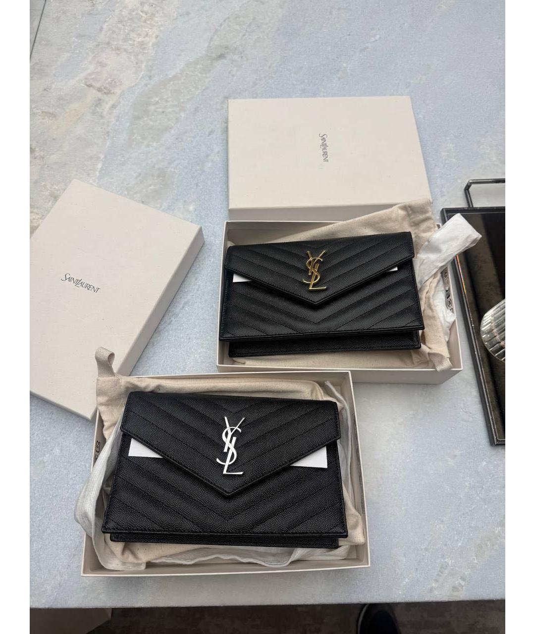 SAINT LAURENT Черная кожаная сумка через плечо, фото 4