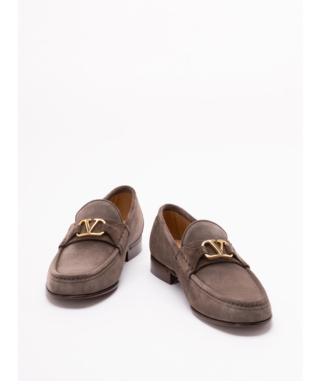 VALENTINO Серые кожаные лоферы, фото 2