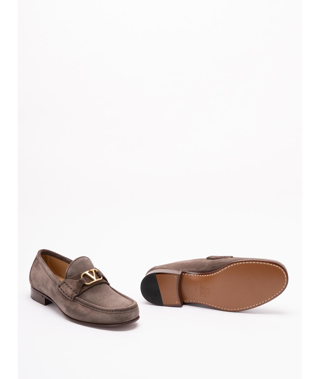 VALENTINO Серые кожаные лоферы, фото 4