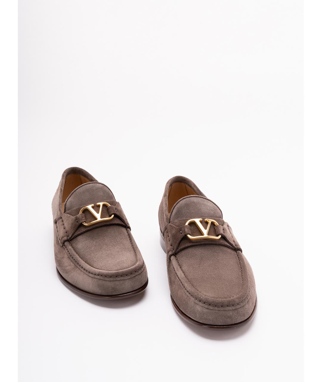 VALENTINO Серые кожаные лоферы, фото 5