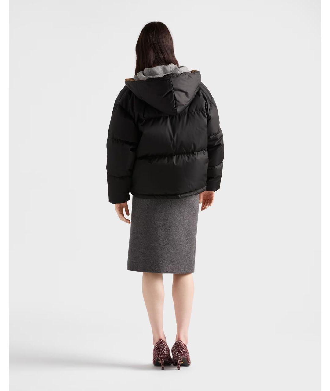 PRADA Черный полиэстеровый пуховик, фото 5