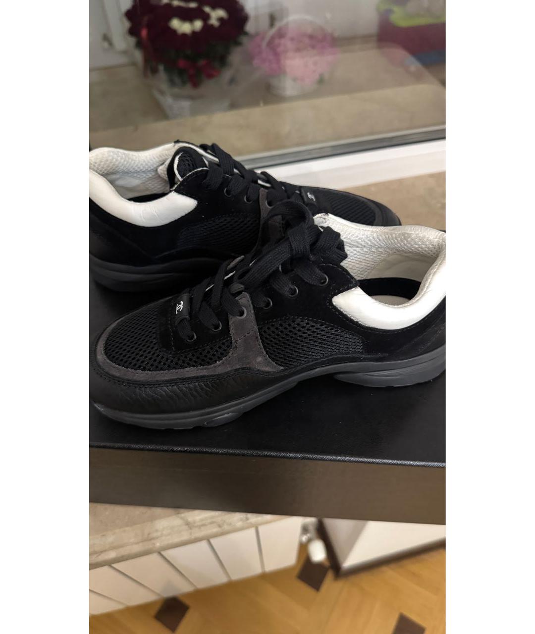 CHANEL Черные текстильные кроссовки, фото 3