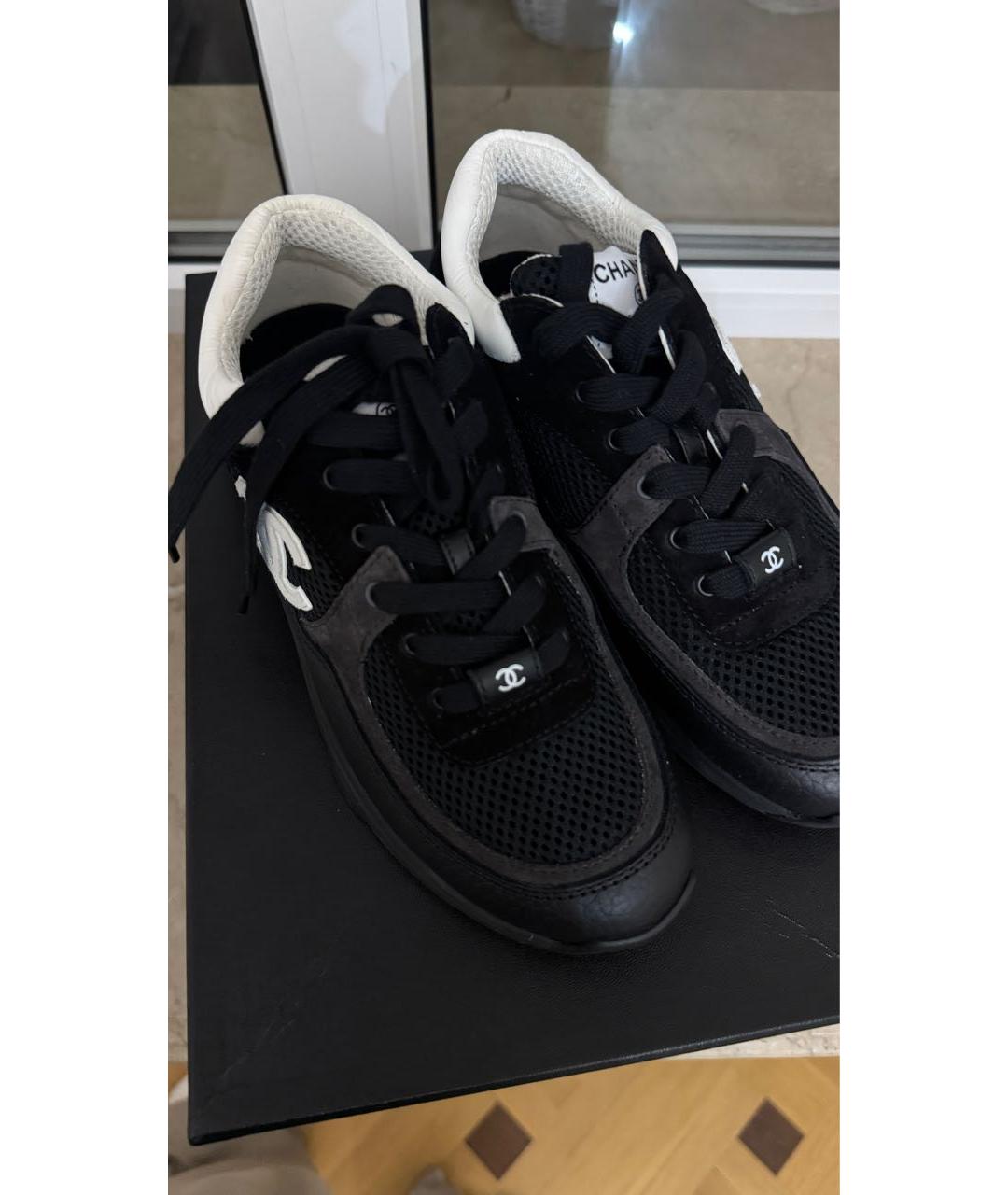 CHANEL Черные текстильные кроссовки, фото 2