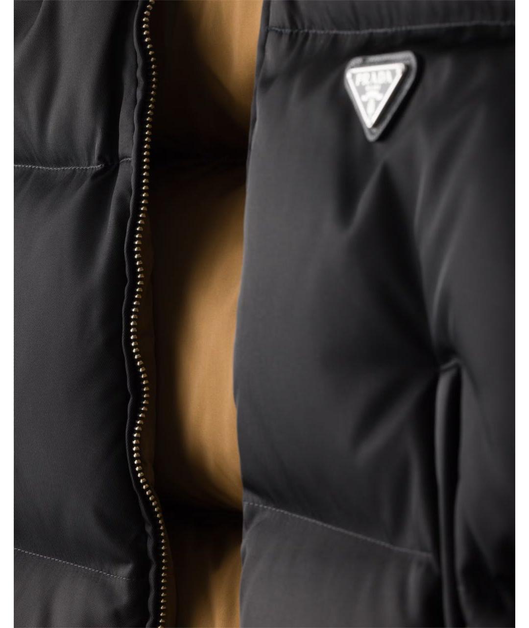 PRADA Черный полиэстеровый пуховик, фото 6