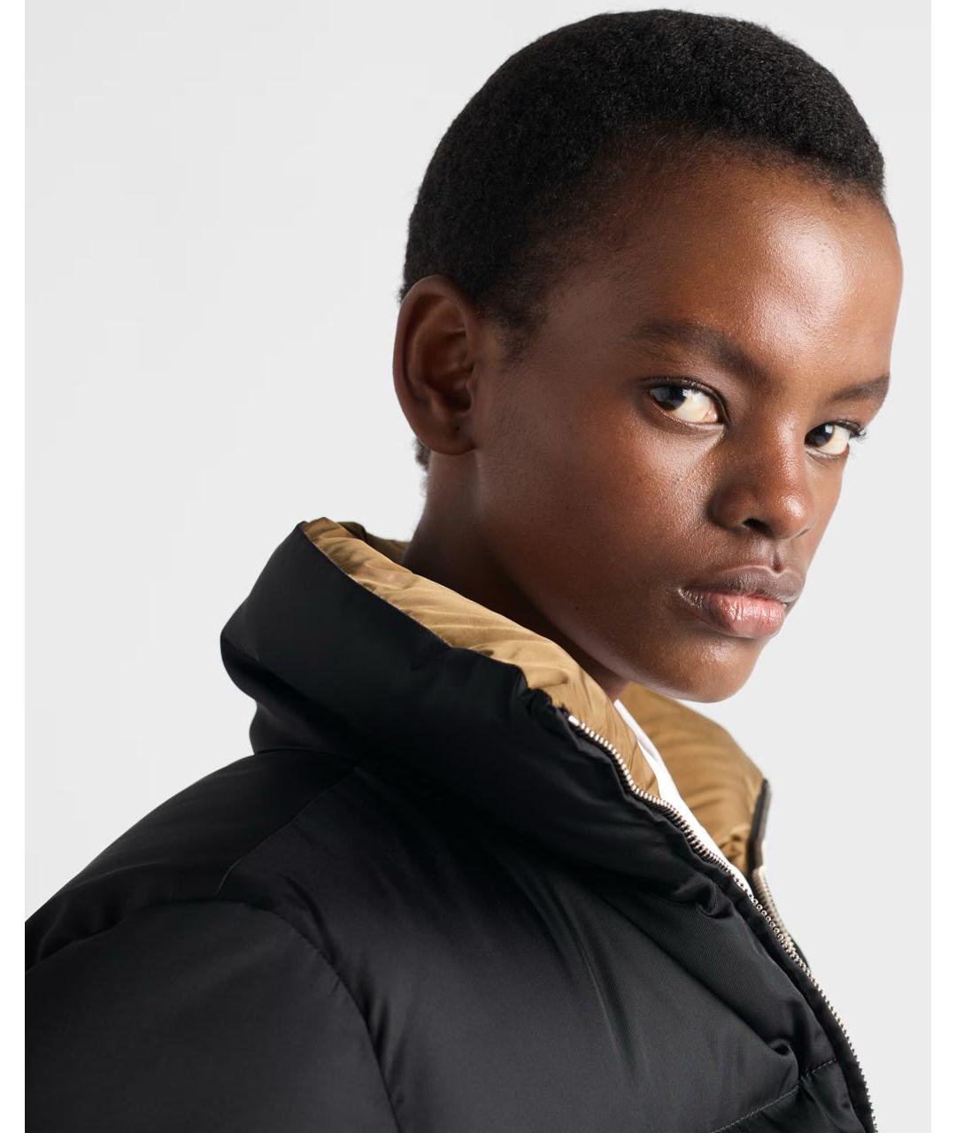 PRADA Черный полиэстеровый пуховик, фото 3