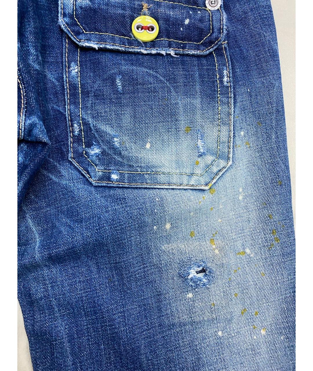 DSQUARED2 Синие хлопковые прямые джинсы, фото 6
