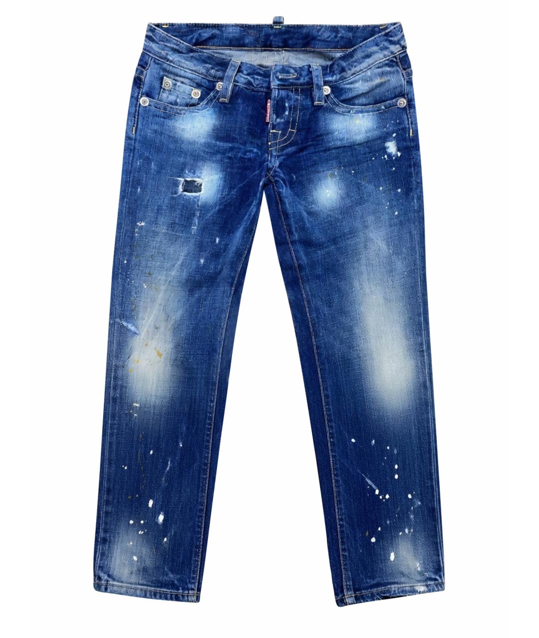 DSQUARED2 Синие хлопковые прямые джинсы, фото 1