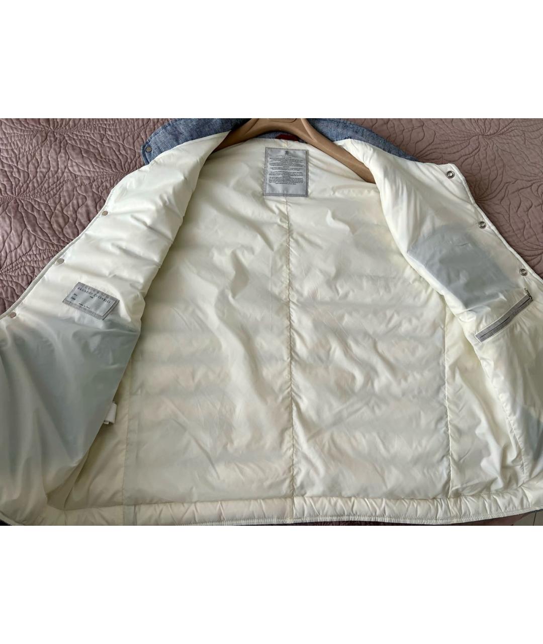 BRUNELLO CUCINELLI Голубой льняной жилет, фото 3