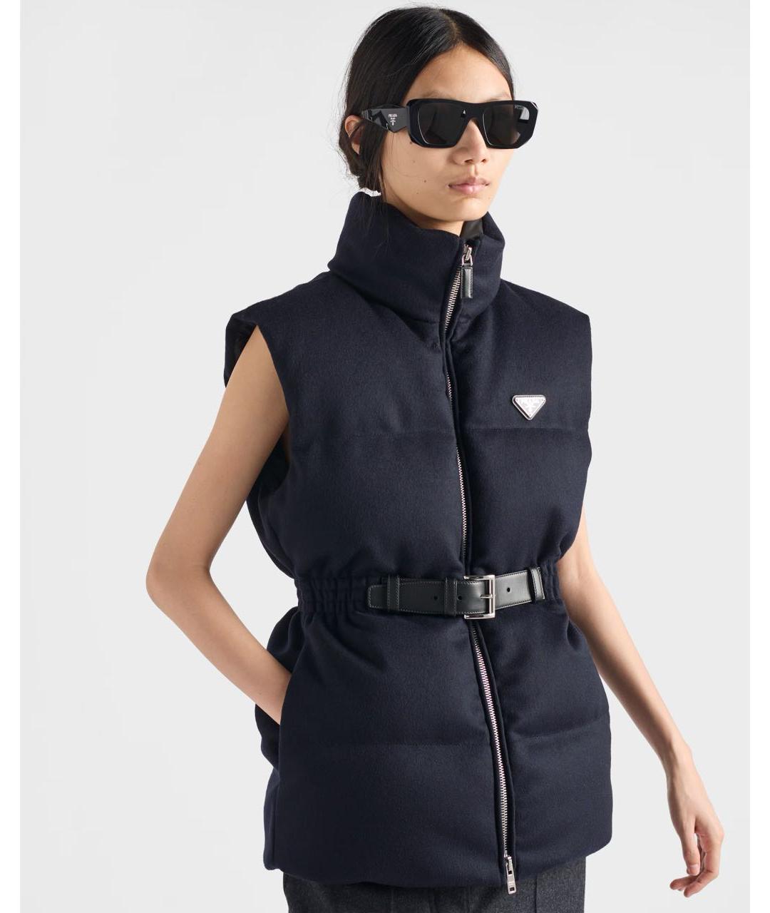 PRADA Темно-синий полиэстеровый жилет, фото 3
