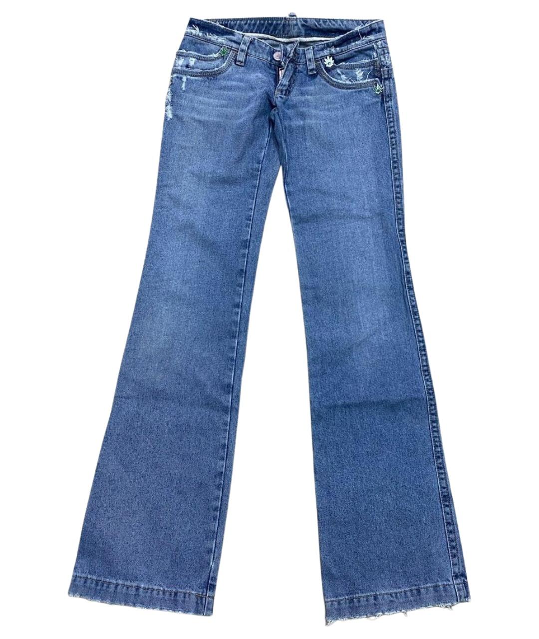 DSQUARED2 Голубые хлопковые джинсы клеш, фото 1