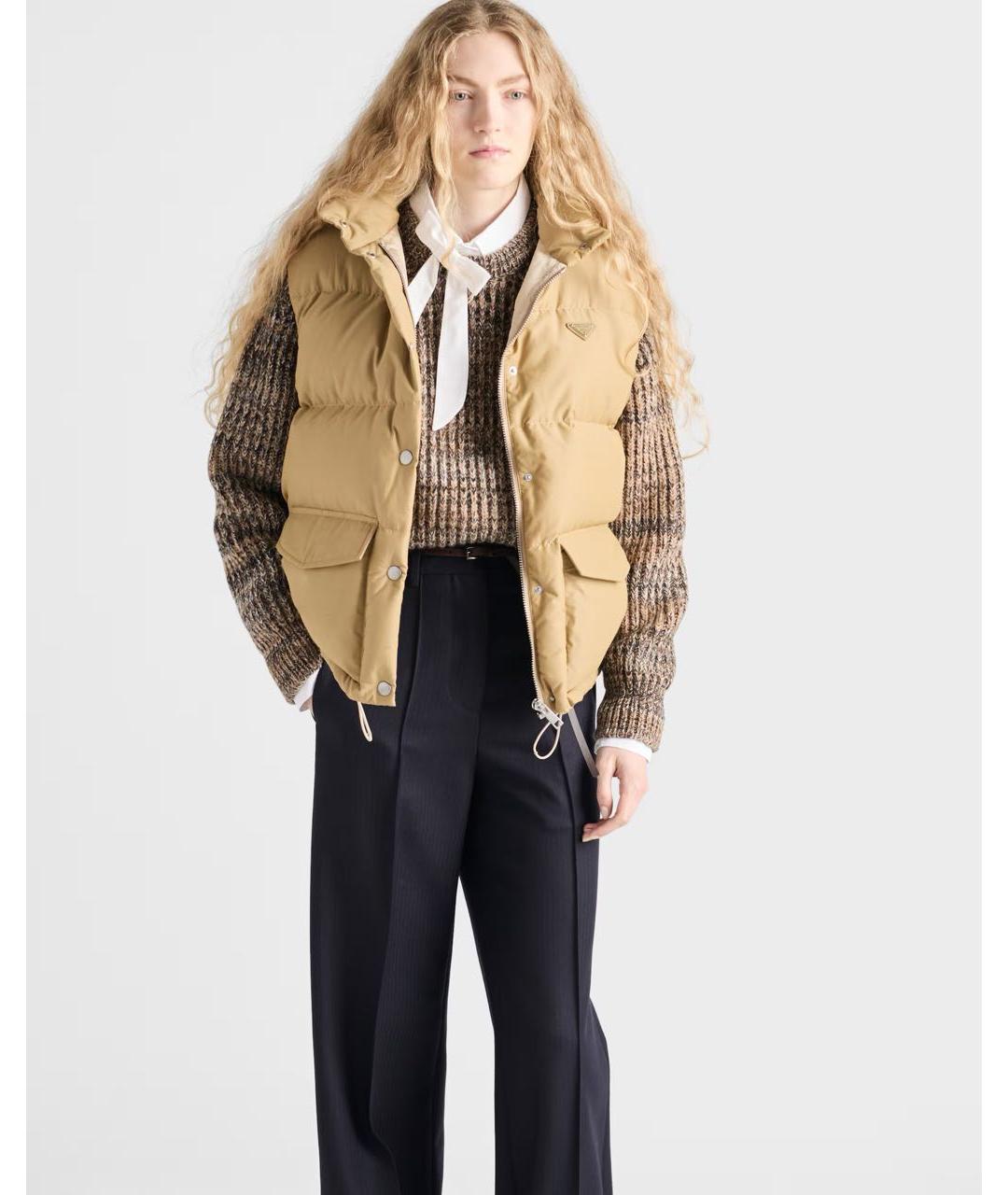 PRADA Бежевый полиэстеровый жилет, фото 4