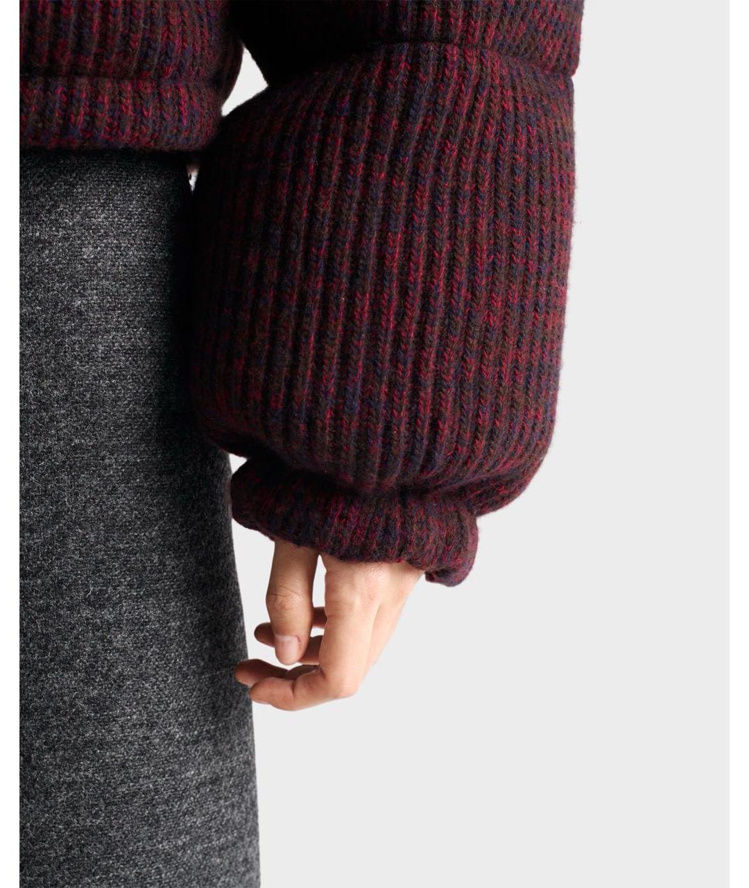 PRADA Бордовый полиэстеровый пуховик, фото 4