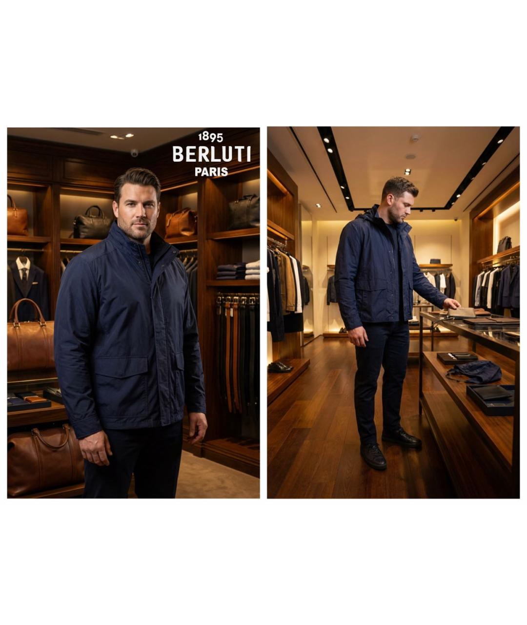 BERLUTI Темно-синяя полиэстеровая куртка, фото 6