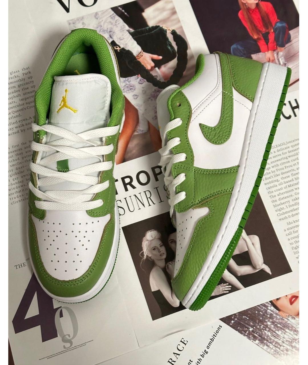 JORDAN Зеленые кожаные кроссовки, фото 3