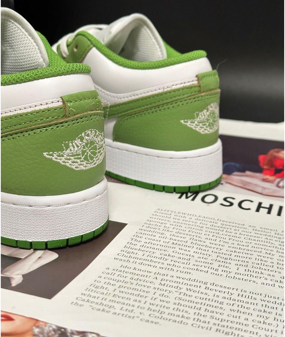 JORDAN Зеленые кожаные кроссовки, фото 4