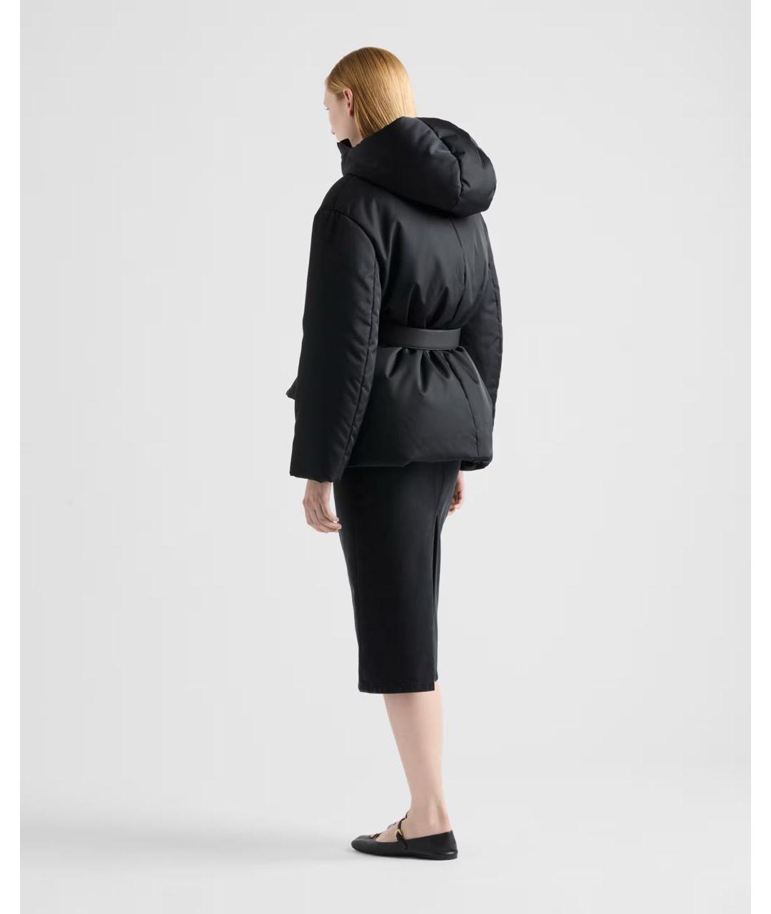 PRADA Черный полиэстеровый пуховик, фото 4