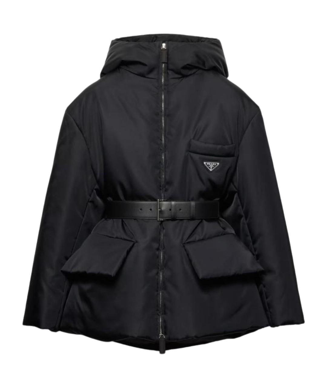 PRADA Черный полиэстеровый пуховик, фото 1