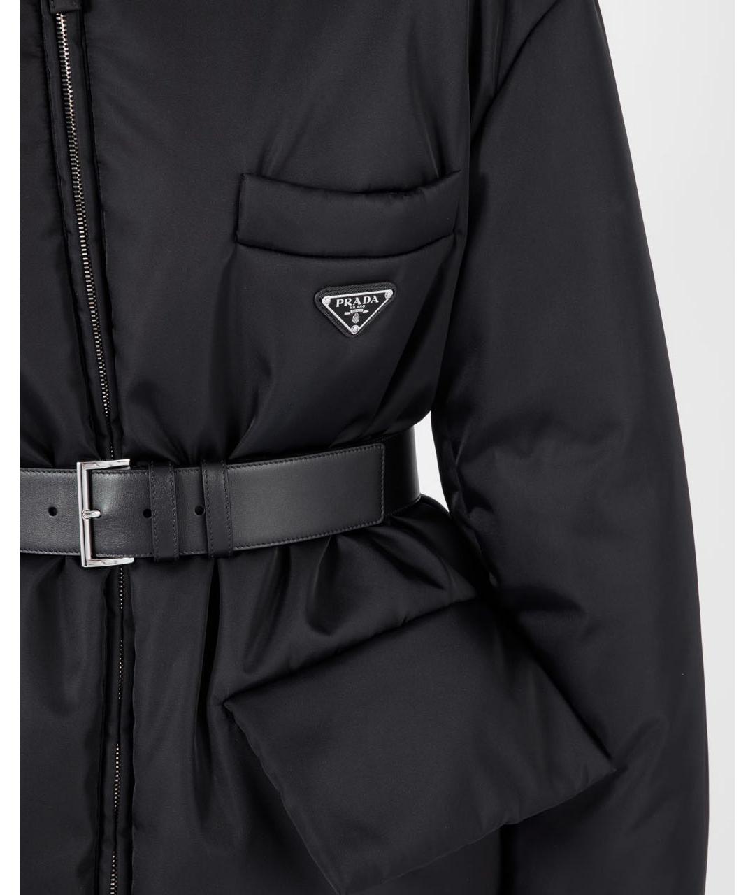 PRADA Черный полиэстеровый пуховик, фото 3