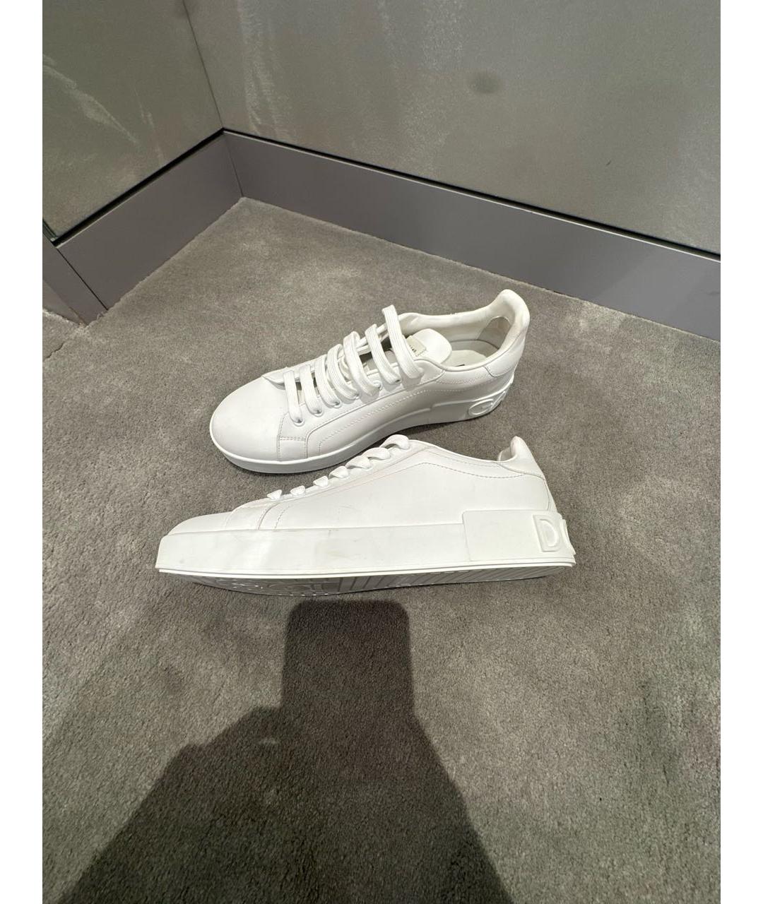 DOLCE&GABBANA Белые кожаные кеды, фото 7