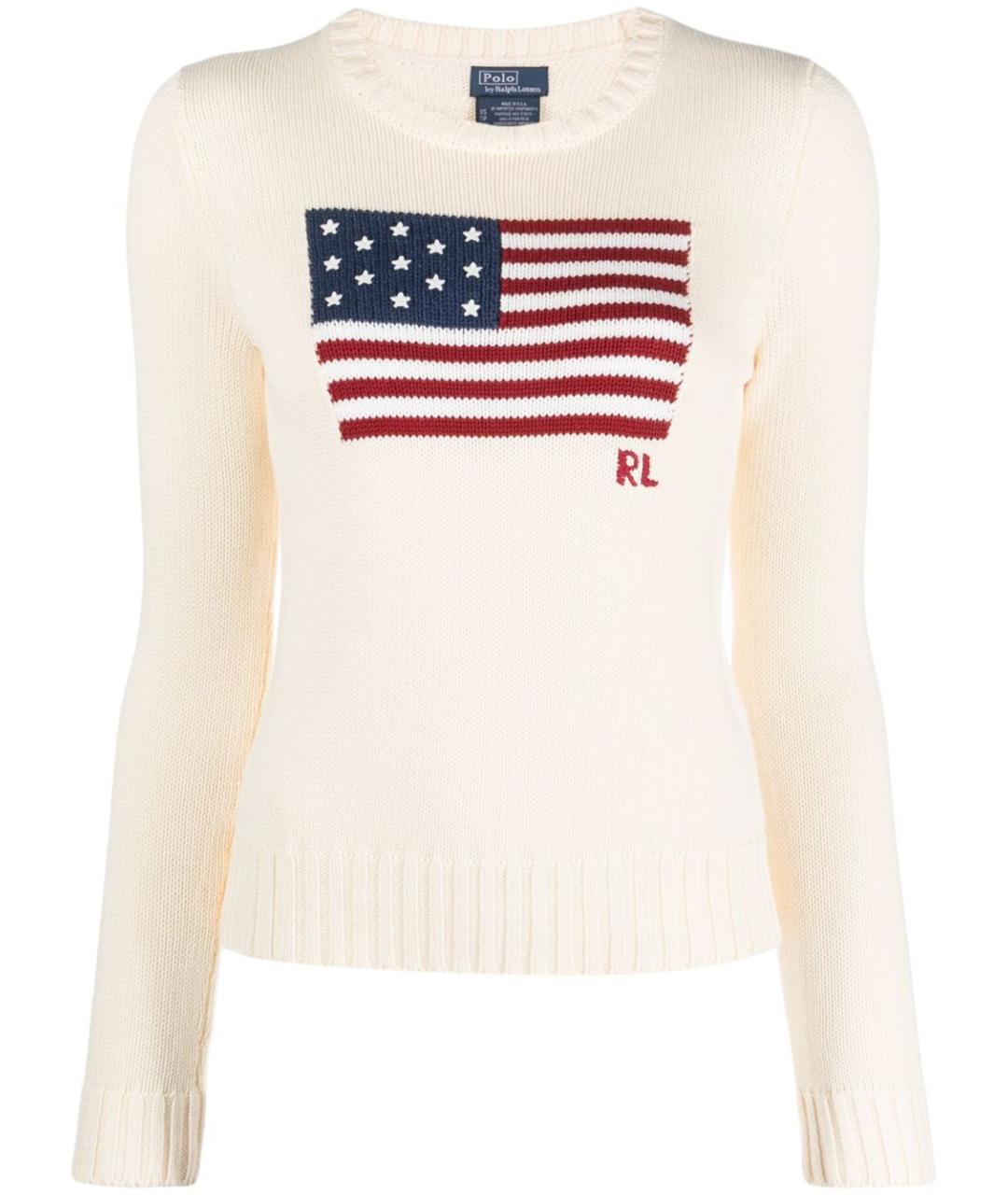 POLO RALPH LAUREN Белый хлопковый джемпер / свитер, фото 1