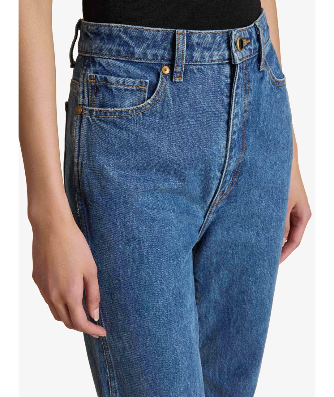 KHAITE Синие хлопковые прямые джинсы, фото 6