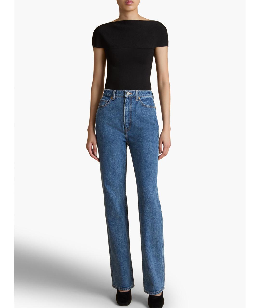 KHAITE Синие хлопковые прямые джинсы, фото 2