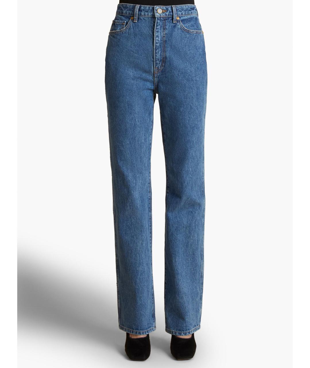 KHAITE Синие хлопковые прямые джинсы, фото 3