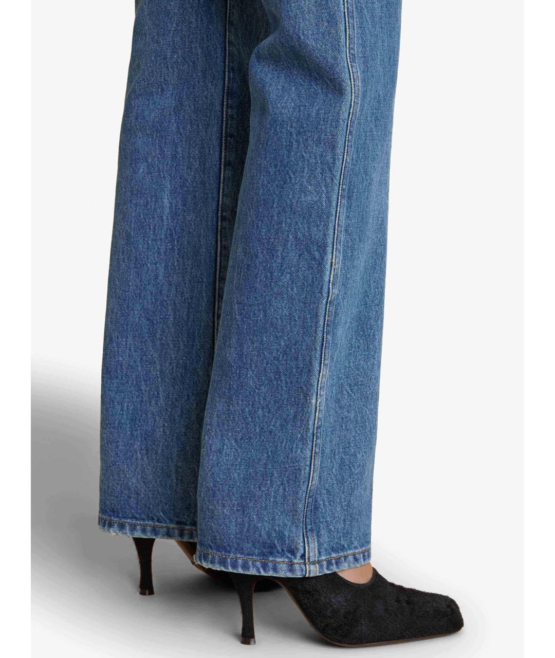 KHAITE Синие хлопковые прямые джинсы, фото 5