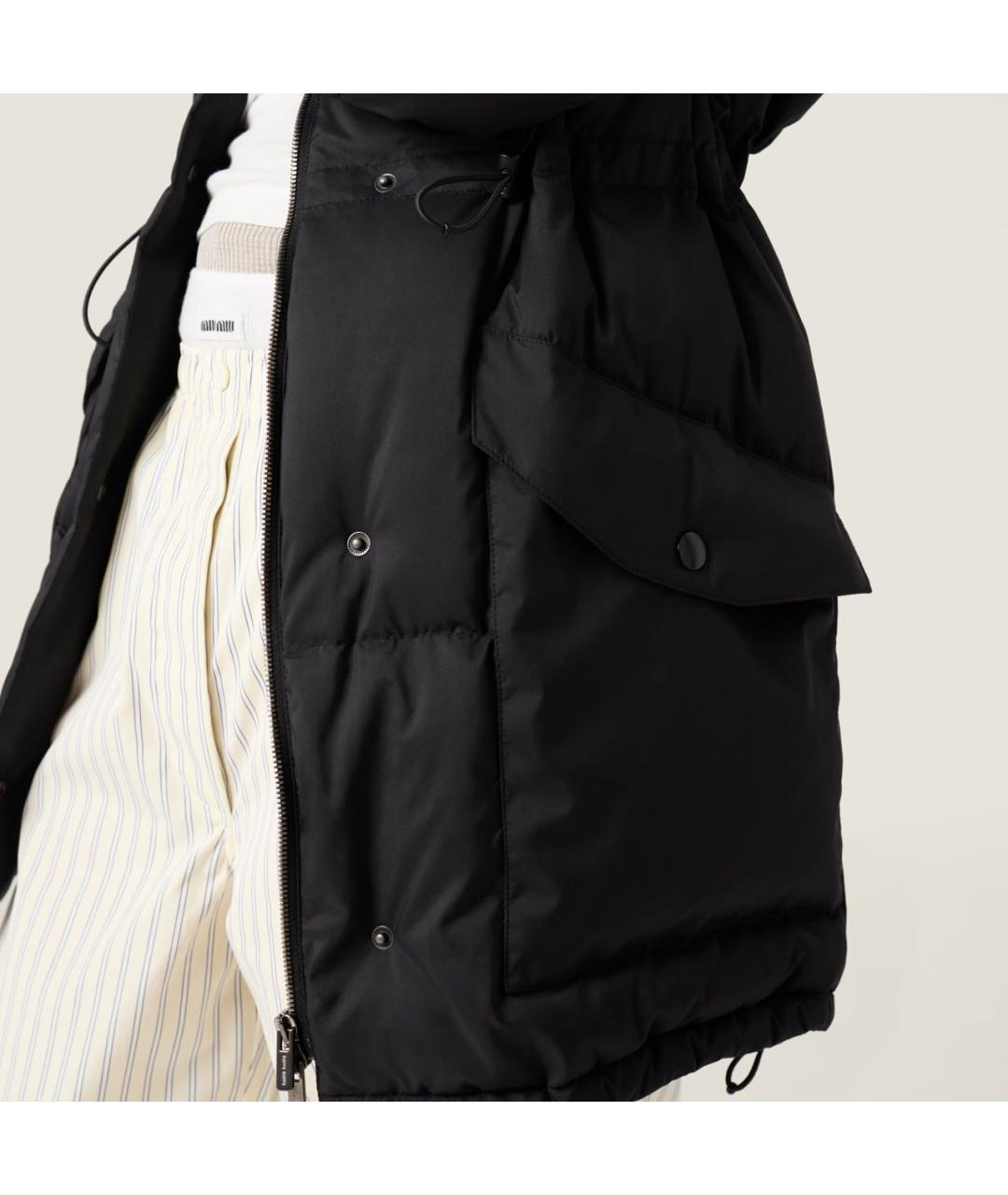 MIU MIU Черный полиэстеровый пуховик, фото 5