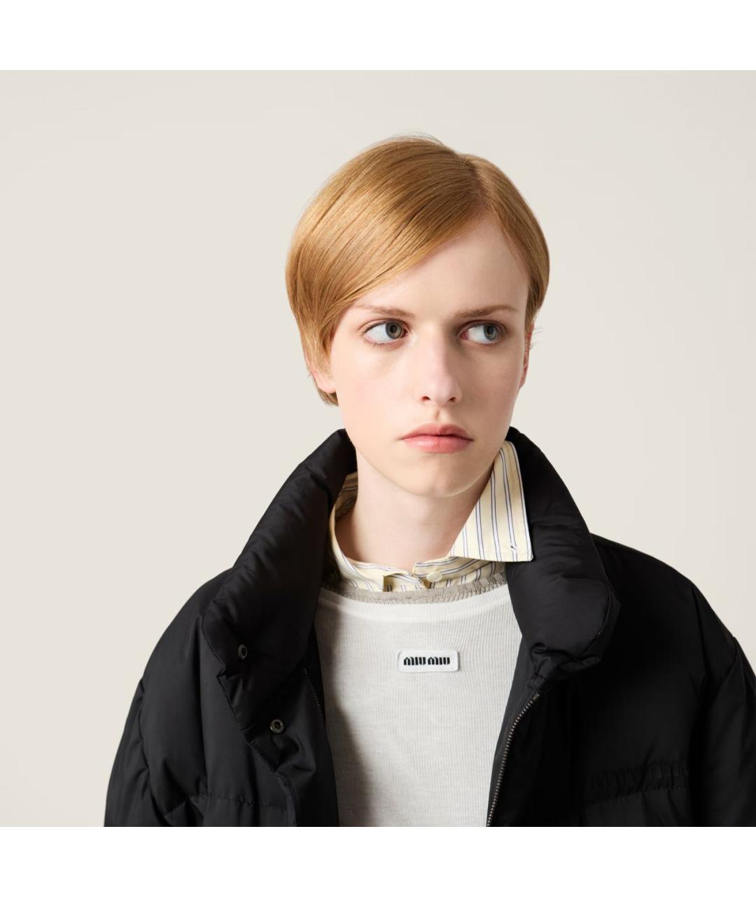 MIU MIU Черный полиэстеровый пуховик, фото 4