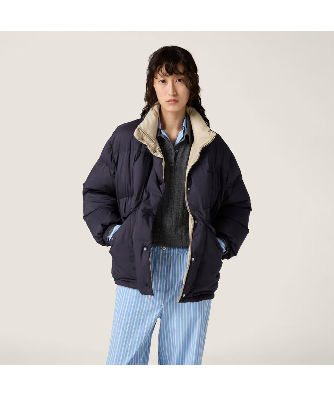 MIU MIU Синий полиэстеровый пуховик, фото 5