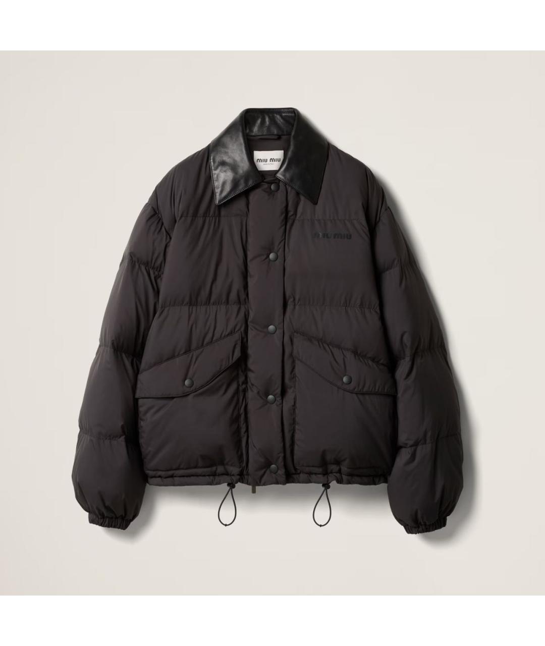 MIU MIU Черный полиэстеровый пуховик, фото 6