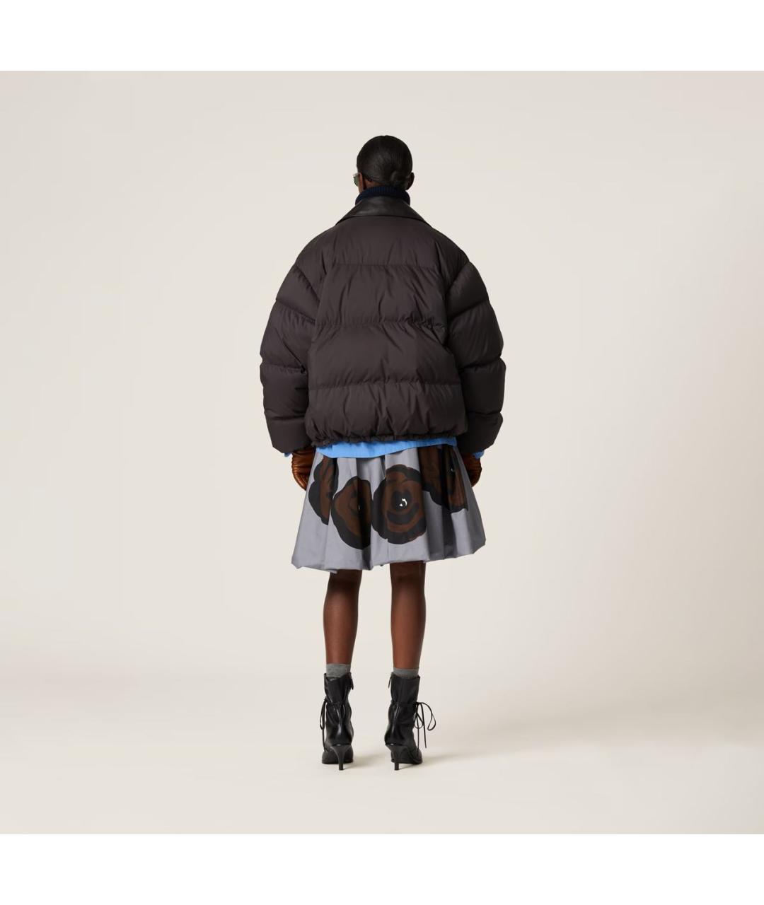 MIU MIU Черный полиэстеровый пуховик, фото 3