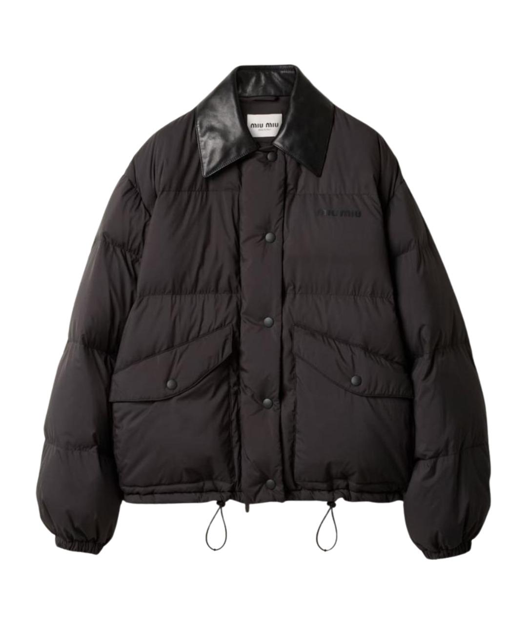 MIU MIU Черный полиэстеровый пуховик, фото 1