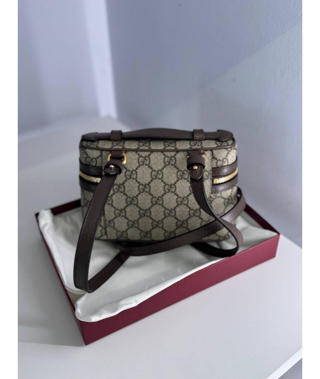 GUCCI Коричневая кожаная сумка с короткими ручками, фото 7